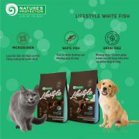 Thức ăn cho chó mèo không ngũ cốc bổ sung cá trắng và omega 3, Omega 6
